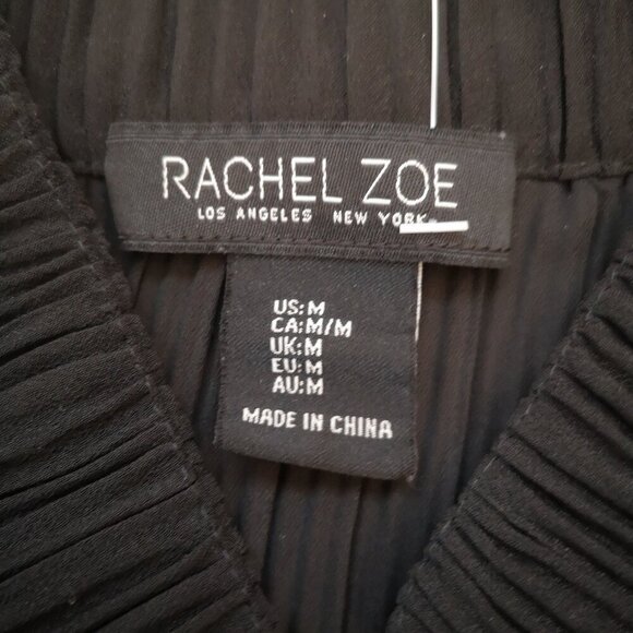 Rachel Zoe Black Ladies Sleeveless Size Medium Straight Fit V-neck Blouse - Picture 3 of 9